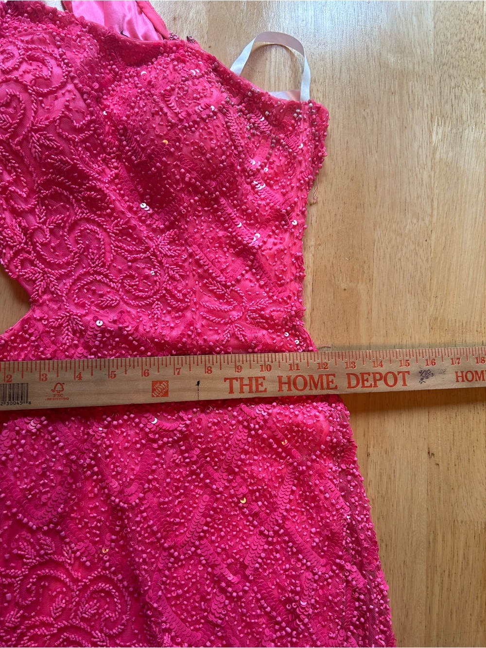 Neon Pink Beaded Cutout Mini Dress - Picture 9 of 12